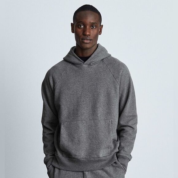 Everlane NWT The Track Pull Over Hoodie Organic Cotton Size Medium in Grey - Picture 1 of 12